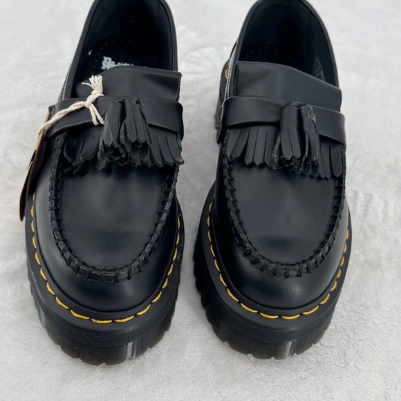 Dr Martens Adrian Quad Kiltie Platform Loafers Black Leather Womens 6 Retro Vibe - Picture 2 of 8